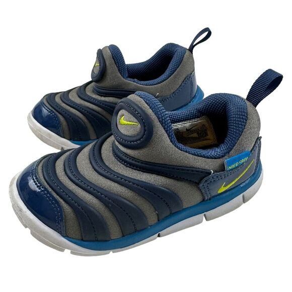 Nike Dynamo Free TD Baby Toddler 9C Easy Slip On Sneaker Blue Gray 343938-030 - Picture 1 of 9